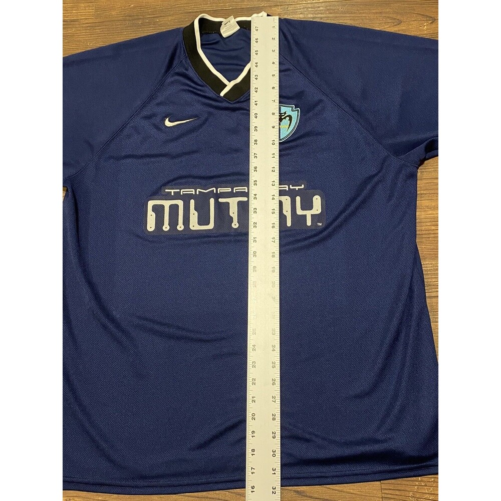 MLS Nike Men’s Tampa Bay Mutiny Soccer Jersey XL Blue 1990’S Vintage White Tag - Picture 8 of 9